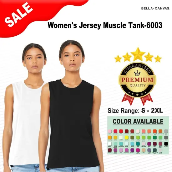 BELLA + CANVAS&reg; Women's Jersey Muscle Tank - 6003 Black {2}