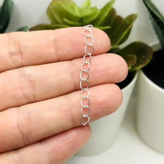 Silver Iron Necklace Extenders, 5cm {4}