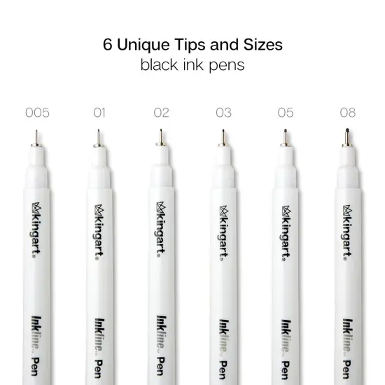 KINGART&reg; Inkline&trade; Fine Line Pen Set, 6pc {2}