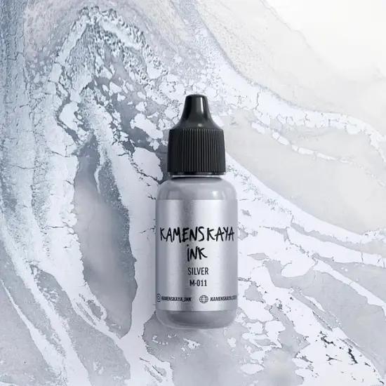 M-011 SILVER | ALCOHOL INK | METALLIC | KAMENSKAYA INK {1}