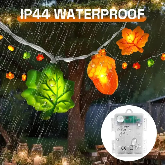 3D Acorn Pumpkin Maple Leaf String Lights {4}