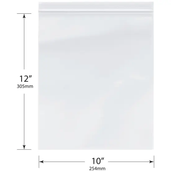Plymor 10" x 12", 6 Mil Industrial Duty Zipper Reclosable Plastic Bags {3}