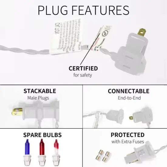 100LIGHTS RED White and Blue Extra-Bright with End Connectors 4th July Decoration Patriotic Mini String Lights 5.98m UL Certified Waterproof for Home Garden Holiday Tree Party Patio {5}