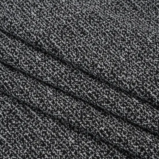 1 Yard Black and White Abstract Stretch Polyester Jacquard Knit Fabric Soft Supple 57 Inch Wide {1}