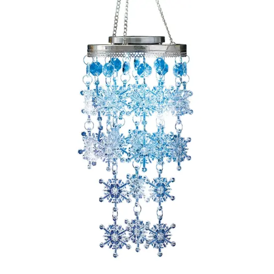Collections Etc Solar Powered Sparkling Hanging Snowflakes Christmas Dangler {2}