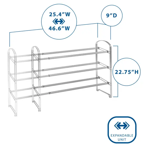 Seville Classics 3-Tier Expandable Shoe Rack {5}