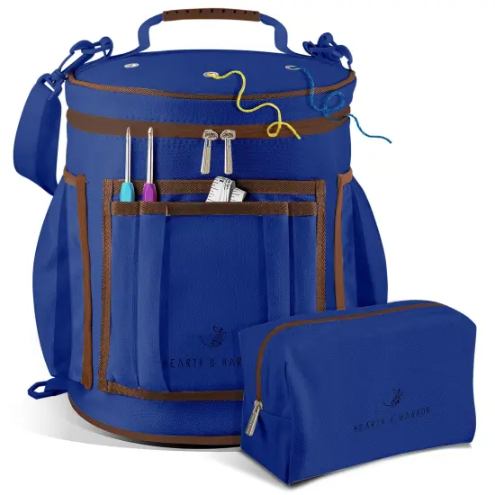 Hearth & Harbor Crochet Bag Organizer Royal Blue {1}