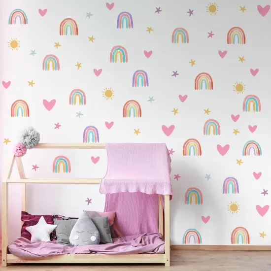 Rainbow Wall Decor Stickers Small Rainbow Decal - Classic Color {5}
