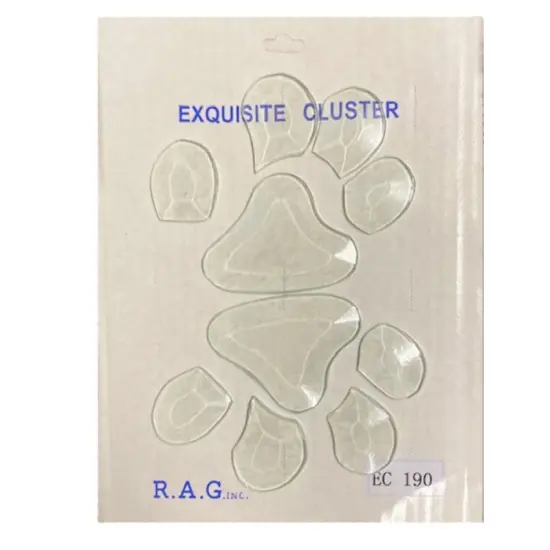 4" X 4" Exquisite Clear Glass Paw Prints Bevel Cluster EC190 {3}