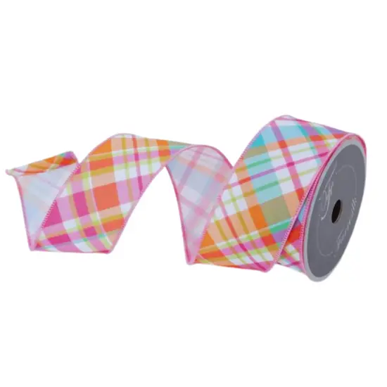 2.5" Gumdrop Plaid Ribbon: Multi (10 Yards) {1}