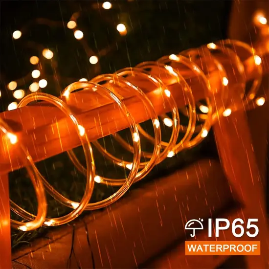 66 ft 200 LED Orange Halloween Solar Lights {5}