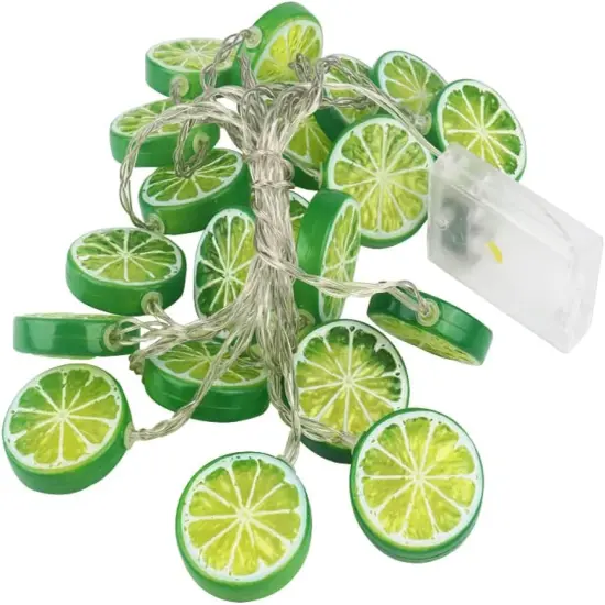 19.6FT LED Fruit Shape Decorative String Light Battery Light Orange Lime {3}