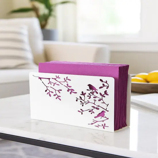 Mango Steam Songbird Tabletop Napkin & Letter Holder for Home, Kitchen, Restaurants White {4}