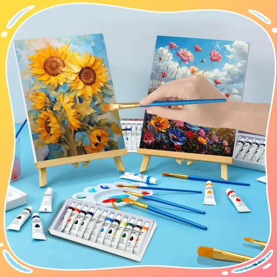 Acrylic Paint Set 100 Pcs Acrylic Painting Kit with 4 * 12 Colors Paint,4 Sets(40 Brushes) {4}
