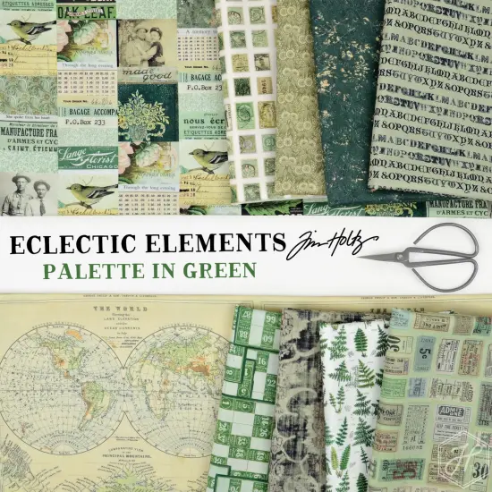 Stamps in Green (pwth261.green) | Eclectic Elements Palette in Green | Tim Holtz | Free Spirit {2}