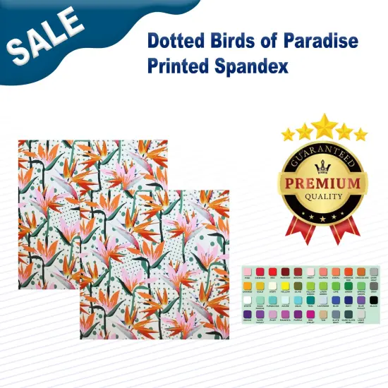 Dotted Birds of Paradise Printed Spandex {1}