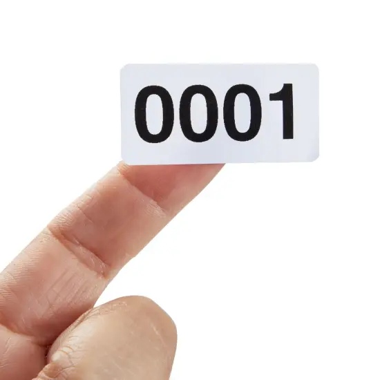 0001-1000 Count Inventory Numbered Stickers Roll, Self-Adhesive Consecutive Number Labels Tag for Storage Organizing, Moving Box Labeling, Business Supplies (White, 1.6x0.8 in) {6}