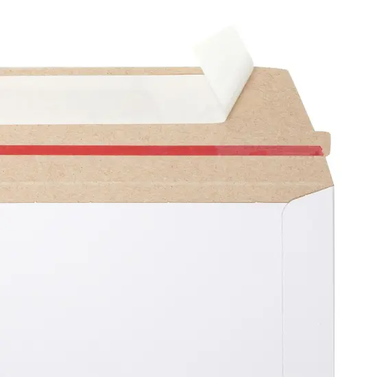 25-Pack Stay Flat Rigid Mailers 9x12 with Self Adhesive Seal, 450 GSM Sturdy Bulk White Cardboard Envelopes for Shipping Photos, Magazines, Comic Books, Art Prints, Documents, Collectibles {6}