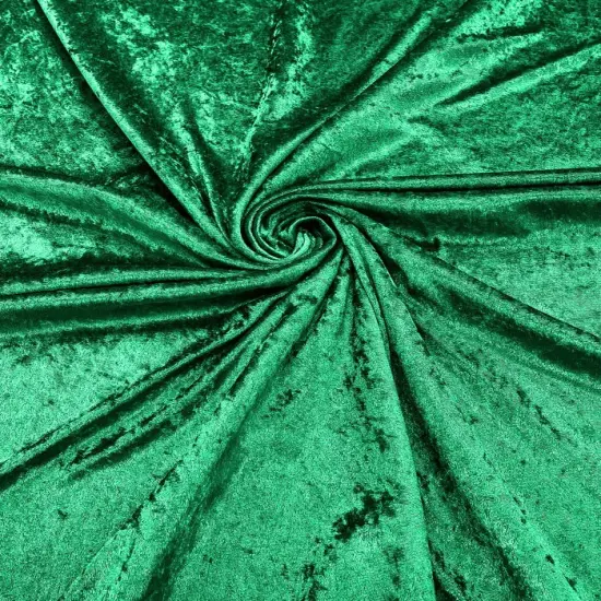 1 Yard Crushed Stretch Panne Velvet Fabric Polyester Spandex, Wide, Soft Velour Texture Flag Green {1}