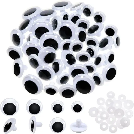 50pcs Black Wiggle Googly Eyes Plastic Safety Eyes 15mm 18mm 20mm 23mm {1}