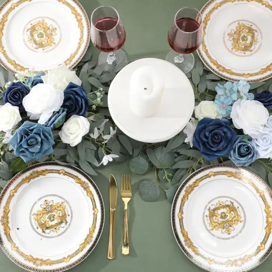 Set of 4 Artificial Flower Swag Wedding Faux Floral Swag with 10 Cable Tie and 8 Clip {3}