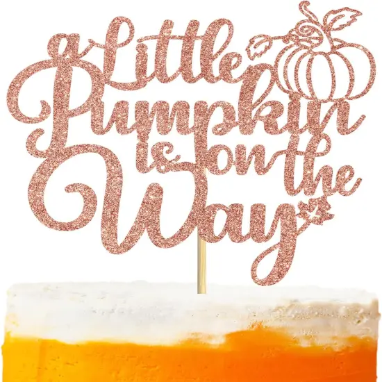 A Little Pumpkin is On The Way Cake Topper {1}