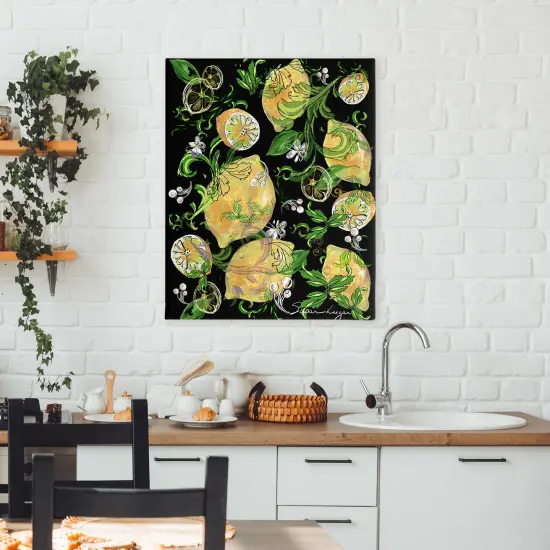 Stupell Industries Lemons And Acanthus Leaves Canvas, design by Susan Lugar {2}