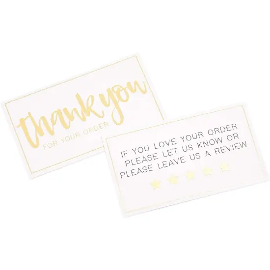 Thank You For Your Order Cards for Small Business, Gold Foil (3.5 x 2 In, 200 Pack) {3}