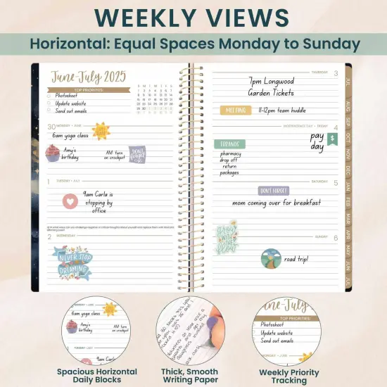 bloom daily planners 2025-26 Academic Planner, Soft Cover, 5.5" x 8.25", Midnight Sky {4}