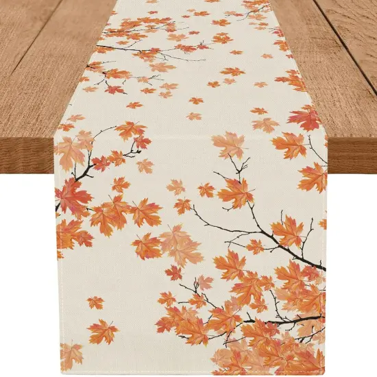 Fall Table Runner Maple Leaf {1}