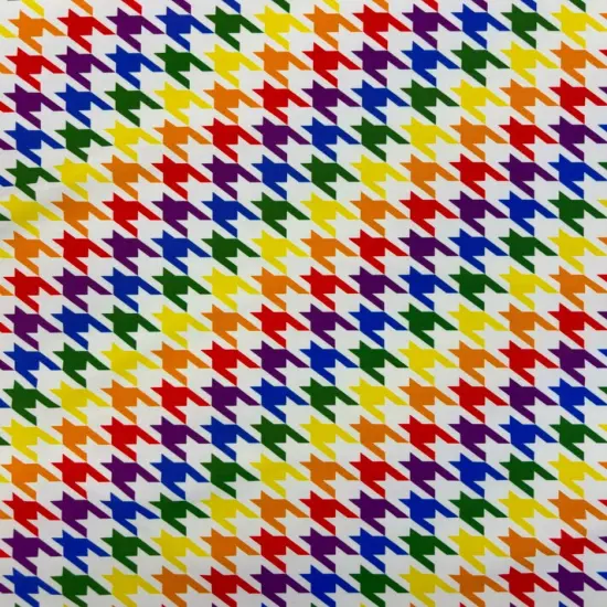 1 Yard Rainbow Houndstooth Stretch Spandex Fabric for Costumes and Activewear 58"/60" Width Black {2}