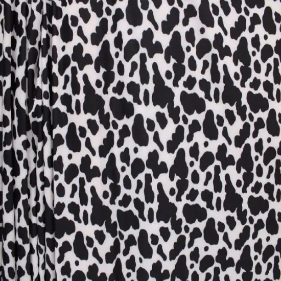 1 Yard Black and White Cow Print Stretch Fabric for Costume Swimwear Dancewear and Activewear 58/60" Width {4}