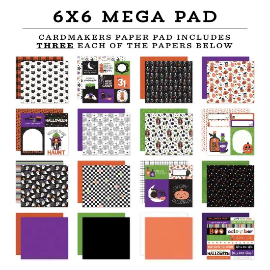 Echo Park Double-Sided Cardmakers Mega Pad 6"X6"-Ghosts And Goblins {3}