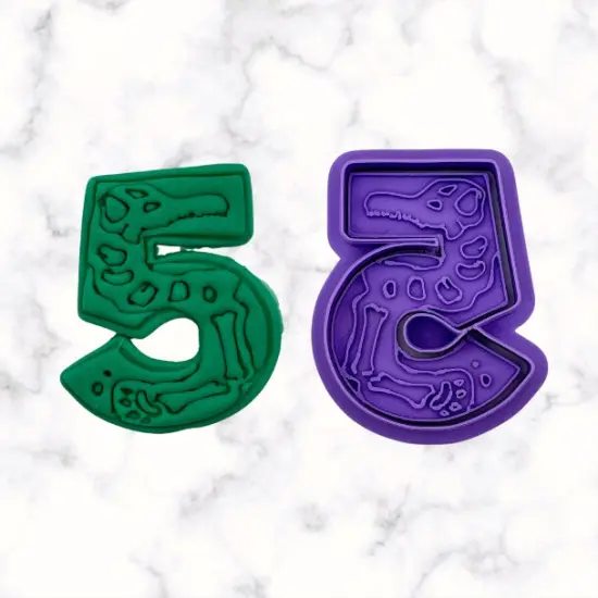 Dinosaur Number 5 Cookie Cutter and Stamp {1}