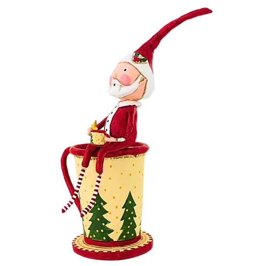 Lori Mitchell 8.0 Inch Cocoa & Cookies Santa Christmas Figurine , Lightweight Christmas Decor Christmas Mug Red {3}