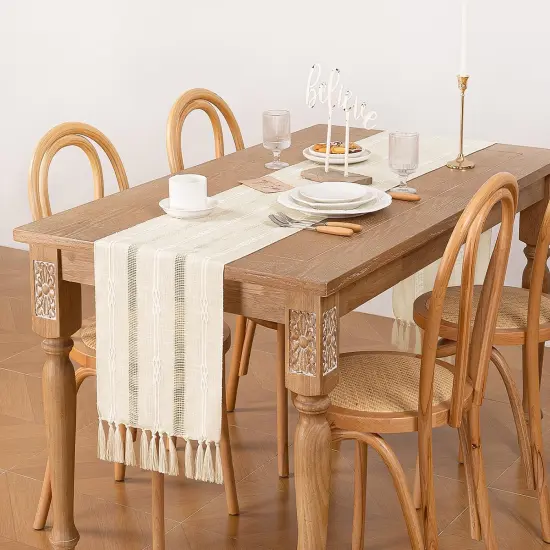 Macrame Woven Coffee Table Runner {2}