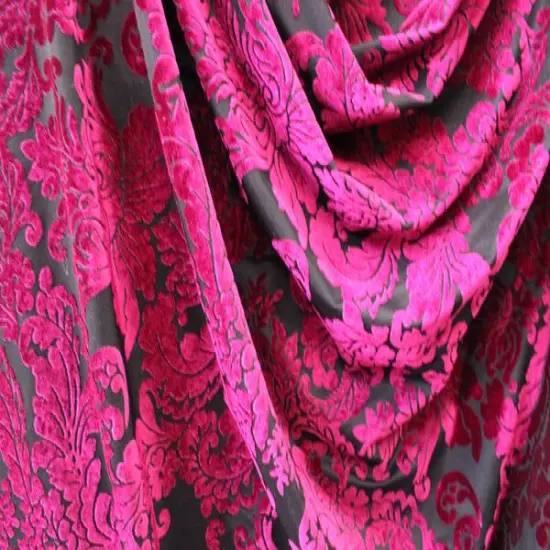 1 Yard Damask Royal Floral Fabric Multipurpose 36" x 60" Black {2}