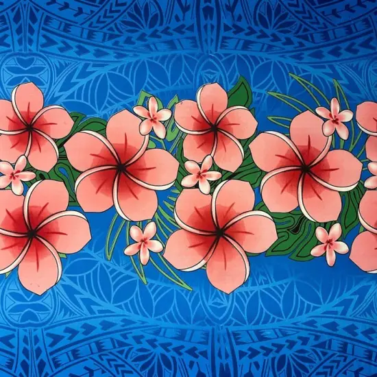 Plumeria Print Sarong, 100% Polyester Fabric, 45"W x 67" L Red {2}