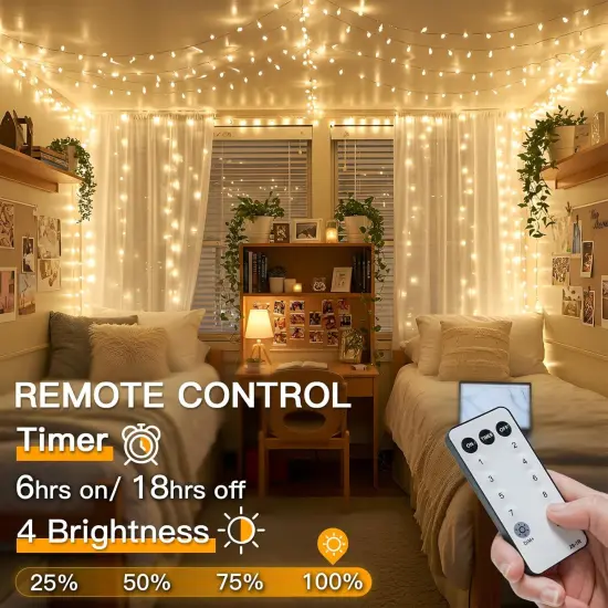 Indoor String Lights with Remote - 33FT 100 LED (Warm White) {5}