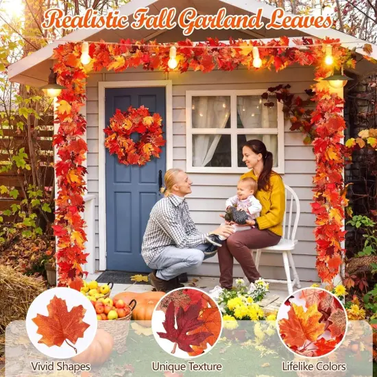 4 Pack Thanksgiving Fall Decorations for Home Porch, (Red) {2}