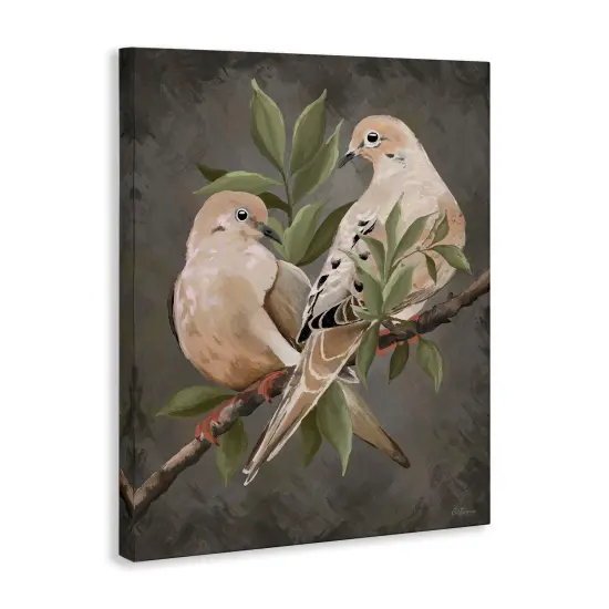 Stupell Industries Bird Pair on Grey Canvas Wall Art Design by Cat Thurman Designs {3}