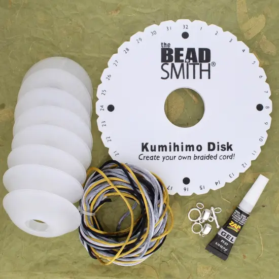 The Beadsmith Kumihimo Starter Kit &ndash; Includes Disk, Adhesive, Bobbins, Findings, Cord and Instructions & Projects &ndash; Japanese Art of Braiding &ndash;Beginner Set with All Your Jewelry Tools to Get Started {3}