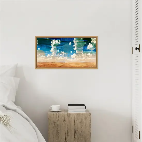 Country Road by Sisa Jasper 27-in. W x 14-in. H. Canvas Wall Art Print Framed in Natural {5}