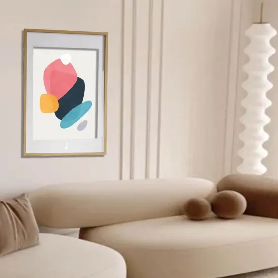 Oak Effect Frame with Mount, 24x36" &ndash; Horizontal/Vertical, No-Nail Hanging! {1}