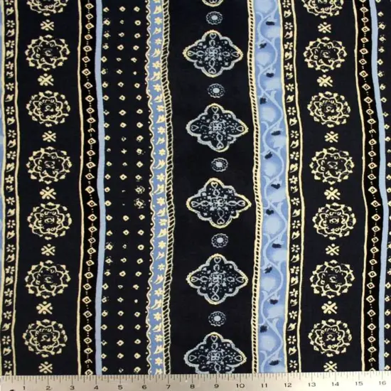 1 Yard Navy & Ivory Rayon Crinkle Fabric for Dresses Skirts Tops Crafts 52/54" Width Navy/Ivory {4}