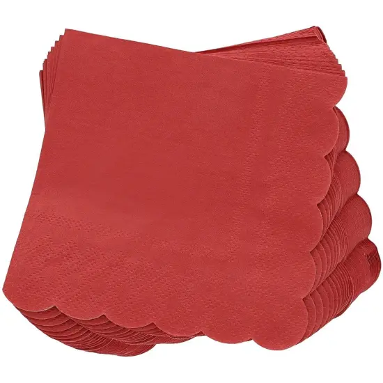 Juvale 240-Pack Bulk 2-Ply Scalloped Paper Cocktail Napkins, 6 Colors, 4.75 x 4.75 Inches Multicolor {6}