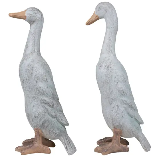 Northlight Ducks Outdoor Garden Statues - 17.25" - Set of 2 White {4}