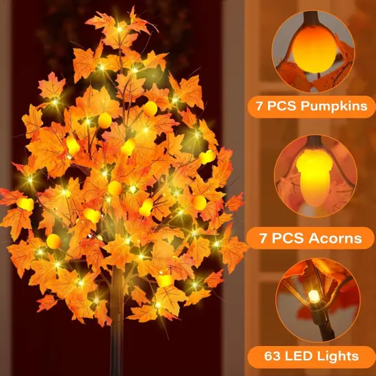 4 Ft Fall Decor Artificial Lighted Maple Tree {3}
