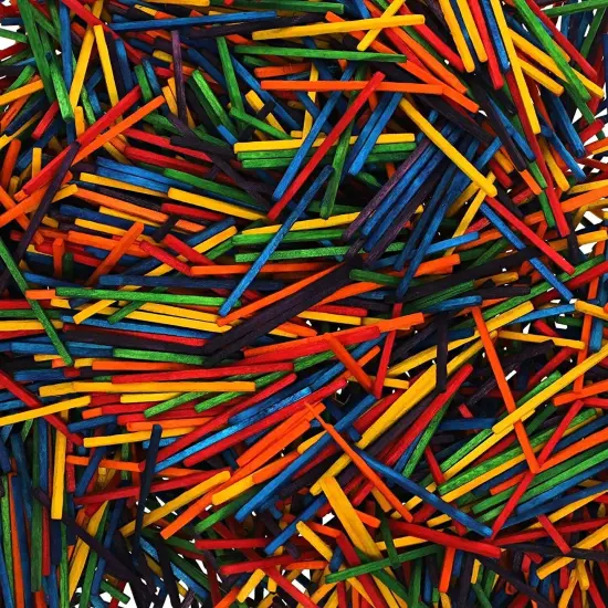 Mini Rainbow Popsicle Sticks for Crafts, 6 Colors (2000 Count) Multicolor {6}
