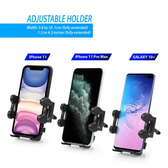 Air Vent Car Mount Cell Phone Holder by Insten (Width to 4.3") for Smartphone Cellphone GPS Universal for Samsung Galaxy S9 S9+ S8 Plus S7 S6 Sony Xperia XZ2 XZ Premium Huawei Ascend XT2 XT Sensa lte Black {7}